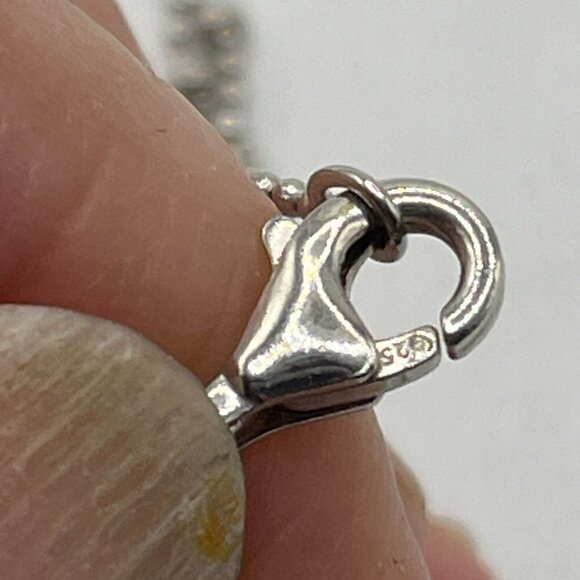 Celestial Stars Moons .925 Sterling Blue Enamel CZ Pendant Necklace 10" Drop - Picture 6 of 8